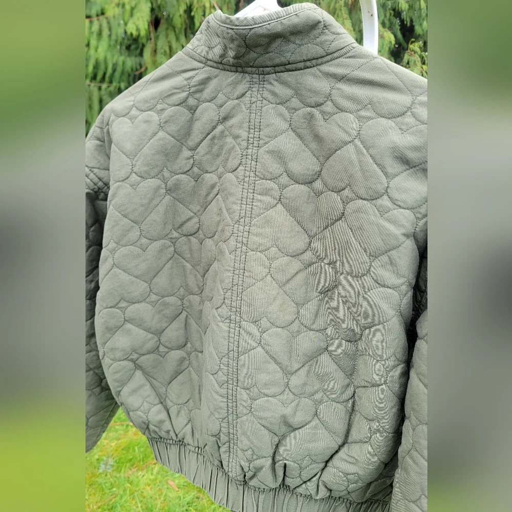 Girls Olive Green Quilted Jacket - Picture 8 of 10